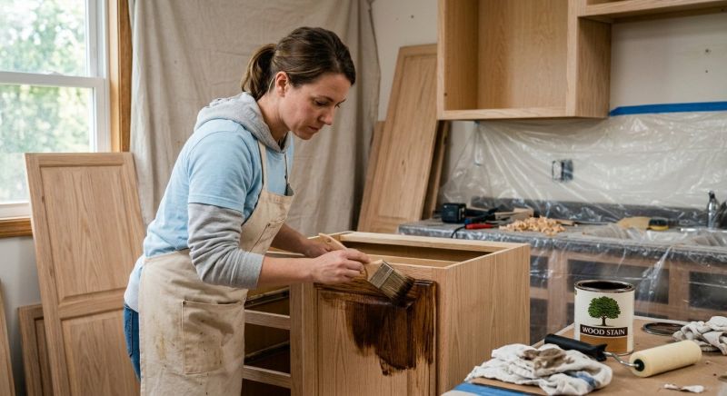 Kitchen Cabinet Staining in Lafayette, IN