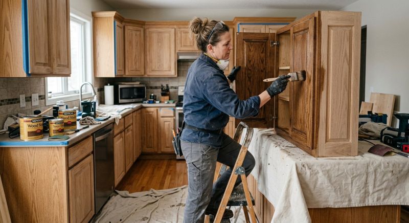 Wood Cabinet Staining in Lafayette, IN